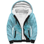Blue Australia Lizard With Aboriginal Art Sherpa Hoodie