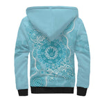 Blue Australia Lizard With Aboriginal Art Sherpa Hoodie