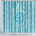 Blue Australia Lizard With Aboriginal Art Shower Curtain