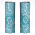 Blue Australia Lizard With Aboriginal Art Skinny Tumbler
