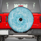 Blue Australia Lizard With Aboriginal Art Spare Tire Cover