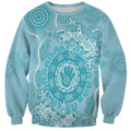 Blue Australia Lizard With Aboriginal Art Sweatshirt