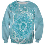 Blue Australia Lizard With Aboriginal Art Sweatshirt