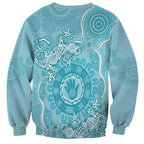 Blue Australia Lizard With Aboriginal Art Sweatshirt