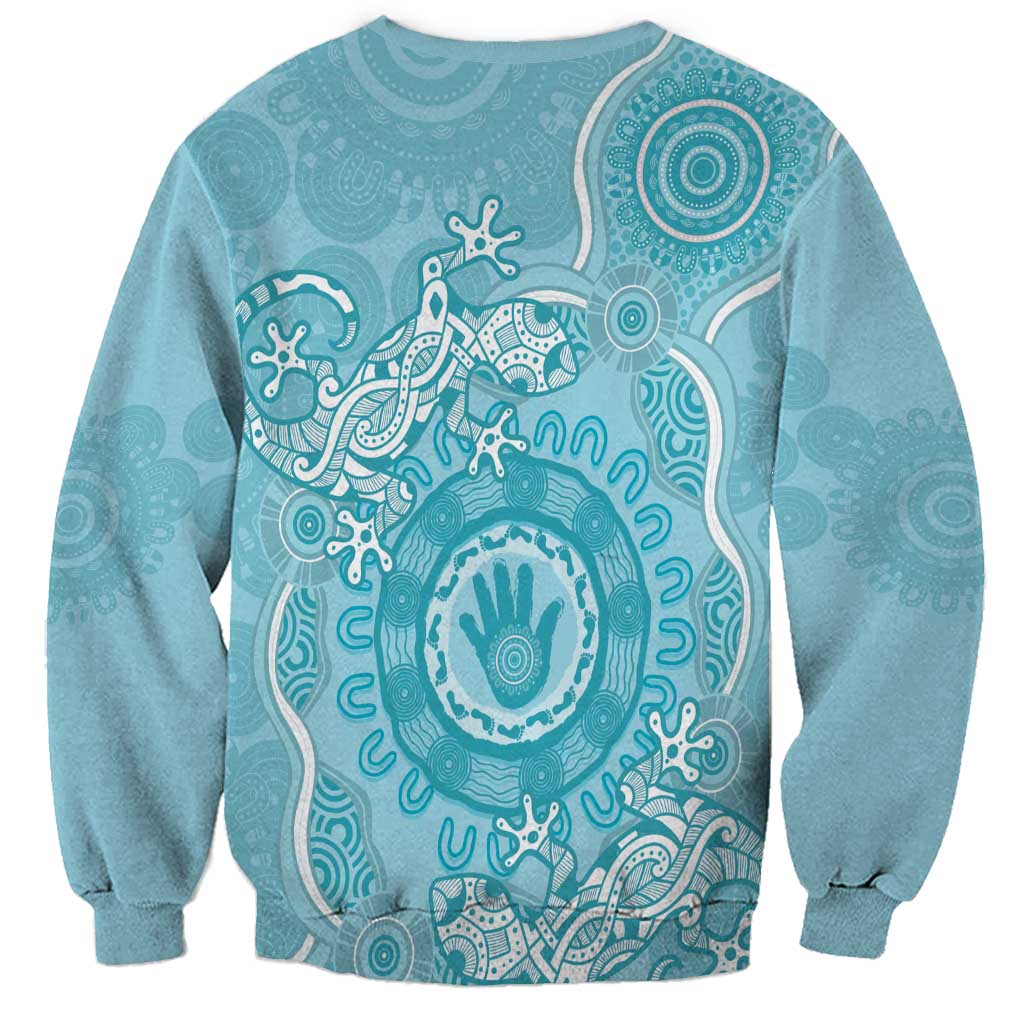 Blue Australia Lizard With Aboriginal Art Sweatshirt