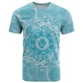 Blue Australia Lizard With Aboriginal Art T Shirt
