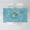 Blue Australia Lizard With Aboriginal Art Tablecloth