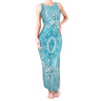 Blue Australia Lizard With Aboriginal Art Tank Maxi Dress