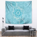 Blue Australia Lizard With Aboriginal Art Tapestry
