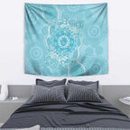 Blue Australia Lizard With Aboriginal Art Tapestry