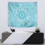 Blue Australia Lizard With Aboriginal Art Tapestry