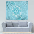 Blue Australia Lizard With Aboriginal Art Tapestry