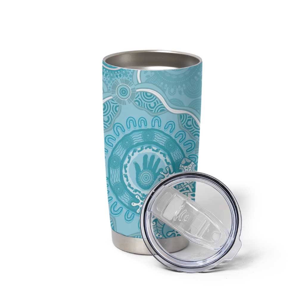 Blue Australia Lizard With Aboriginal Art Tumbler Cup