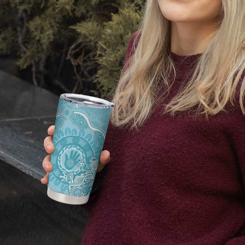 Blue Australia Lizard With Aboriginal Art Tumbler Cup