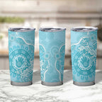 Blue Australia Lizard With Aboriginal Art Tumbler Cup