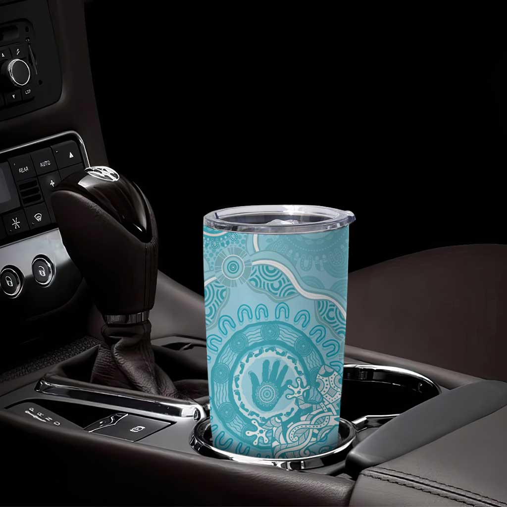 Blue Australia Lizard With Aboriginal Art Tumbler Cup