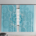 Blue Australia Lizard With Aboriginal Art Window Curtain