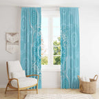 Blue Australia Lizard With Aboriginal Art Window Curtain