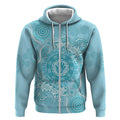 Blue Australia Lizard With Aboriginal Art Zip Hoodie