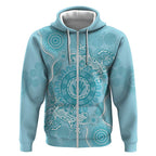Blue Australia Lizard With Aboriginal Art Zip Hoodie