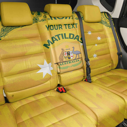 Custom Australia Matildas Back Car Seat Cover National Color Indigenous Art