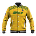 Custom Australia Matildas Baseball Jacket National Color Indigenous Art