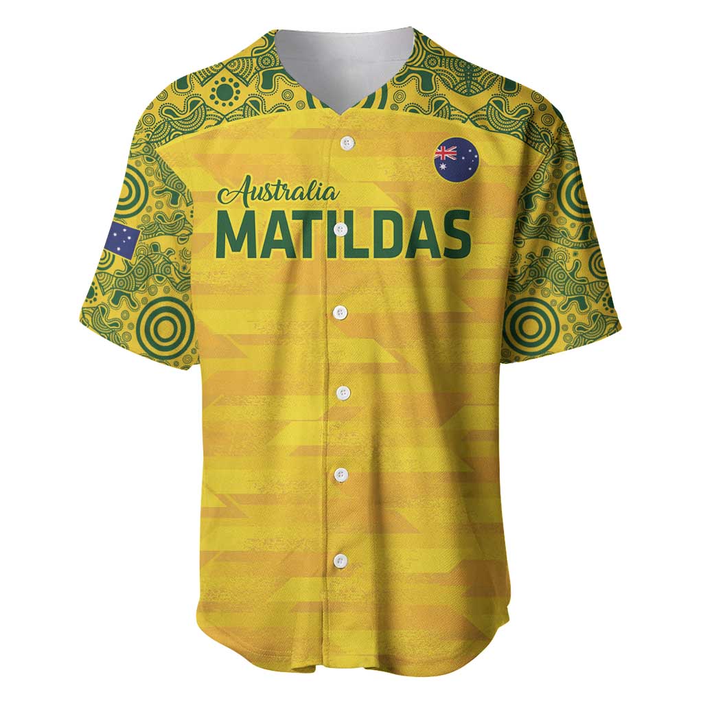 Custom Australia Matildas Baseball Jersey National Color Indigenous Art