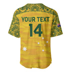 Custom Australia Matildas Baseball Jersey National Color Indigenous Art