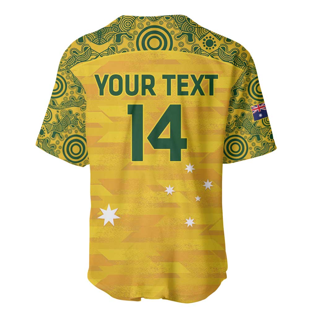 Custom Australia Matildas Baseball Jersey National Color Indigenous Art