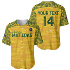 Custom Australia Matildas Baseball Jersey National Color Indigenous Art