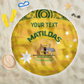Custom Australia Matildas Beach Blanket National Color Indigenous Art