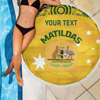 Custom Australia Matildas Beach Blanket National Color Indigenous Art