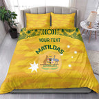 Custom Australia Matildas Bedding Set National Color Indigenous Art