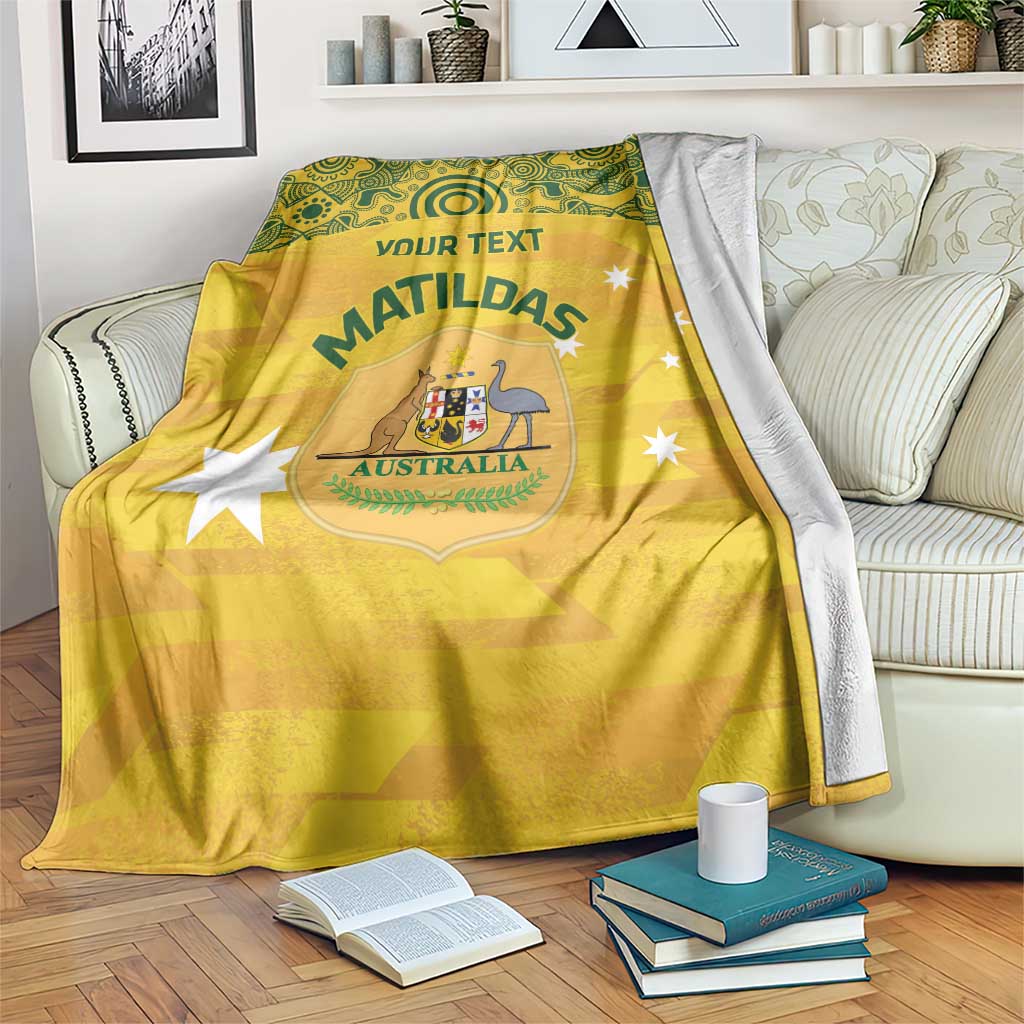 Custom Australia Matildas Blanket National Color Indigenous Art