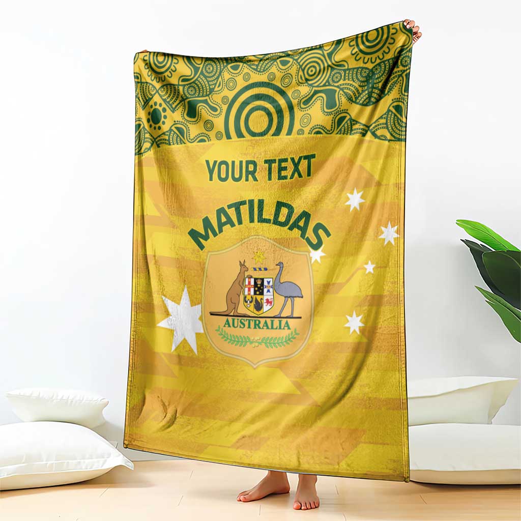 Custom Australia Matildas Blanket National Color Indigenous Art