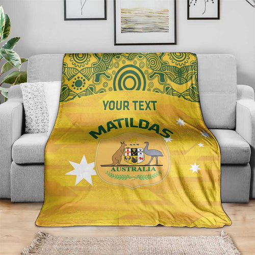 Custom Australia Matildas Blanket National Color Indigenous Art