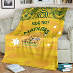 Custom Australia Matildas Blanket National Color Indigenous Art