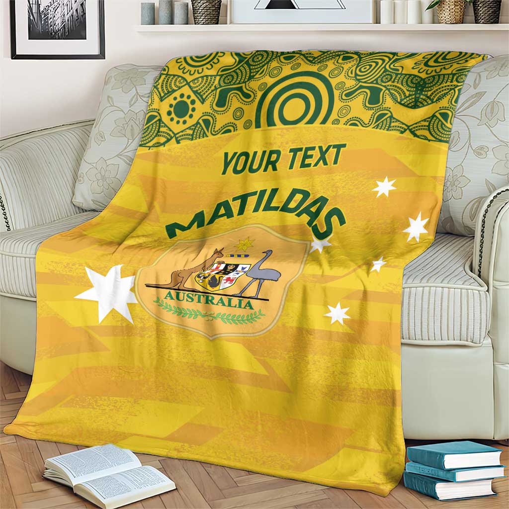 Custom Australia Matildas Blanket National Color Indigenous Art