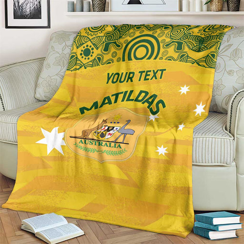 Custom Australia Matildas Blanket National Color Indigenous Art