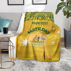 Custom Australia Matildas Blanket National Color Indigenous Art