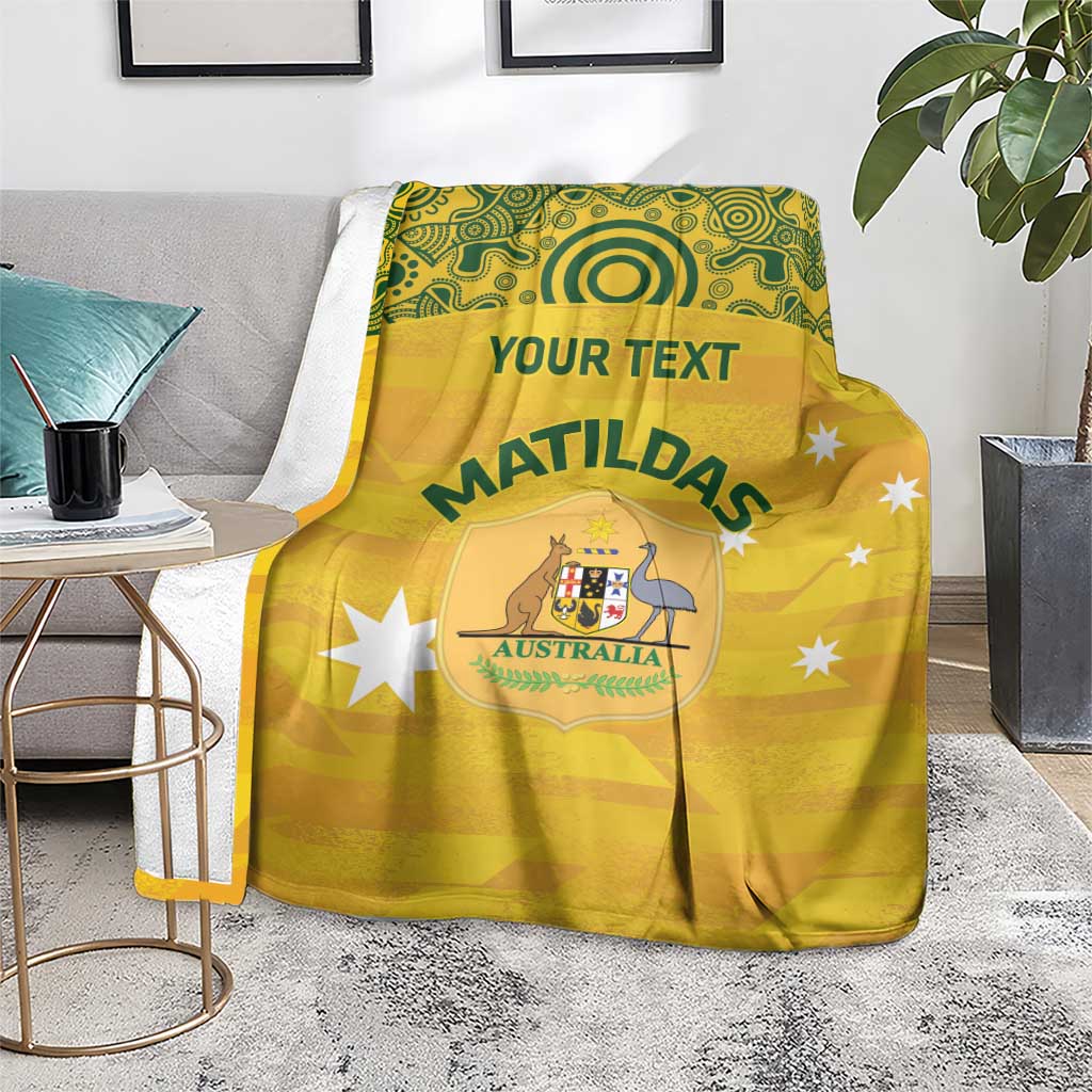 Custom Australia Matildas Blanket National Color Indigenous Art