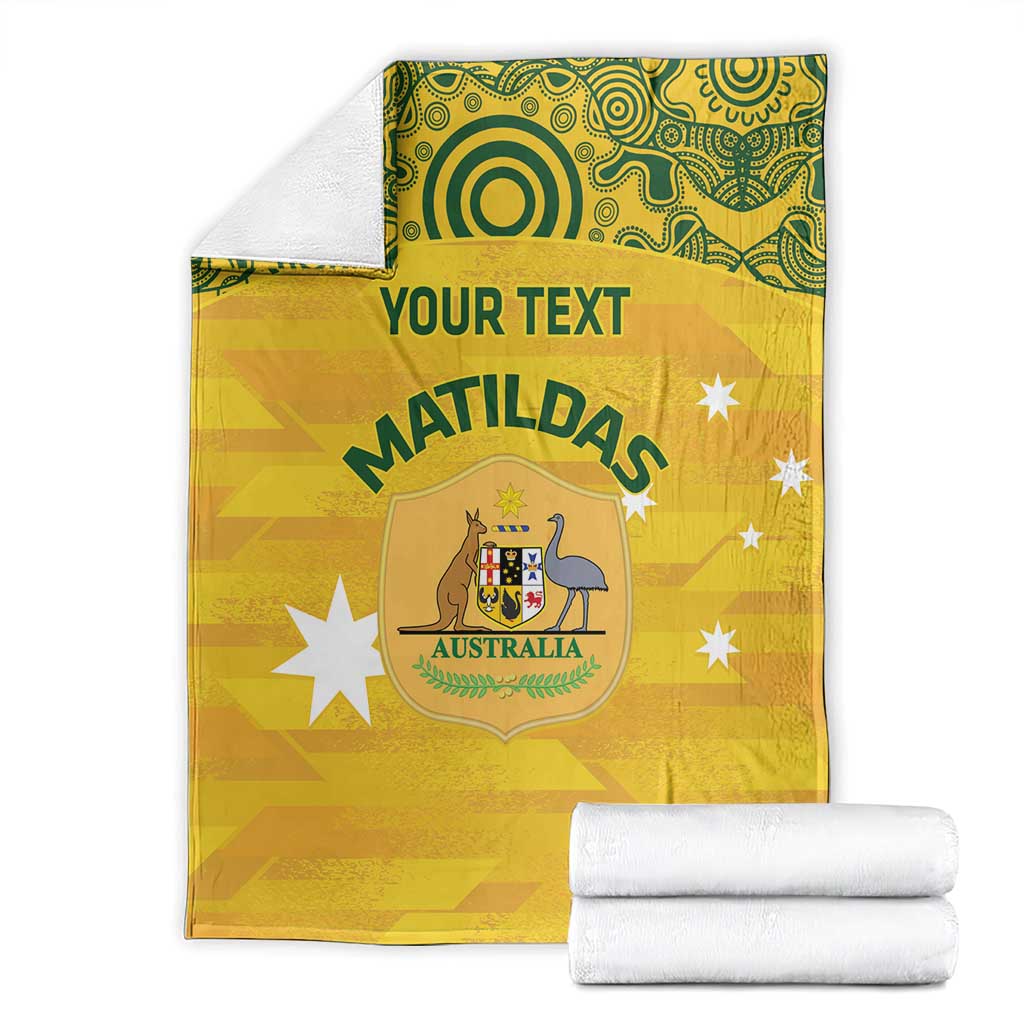 Custom Australia Matildas Blanket National Color Indigenous Art
