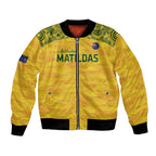 Custom Australia Matildas Bomber Jacket National Color Indigenous Art