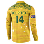 Custom Australia Matildas Button Sweatshirt National Color Indigenous Art