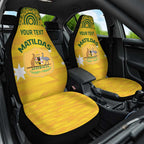 Custom Australia Matildas Car Seat Cover National Color Indigenous Art