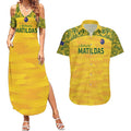 Custom Australia Matildas Couples Matching Summer Maxi Dress and Hawaiian Shirt National Color Indigenous Art