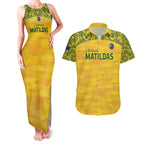 Custom Australia Matildas Couples Matching Tank Maxi Dress and Hawaiian Shirt National Color Indigenous Art