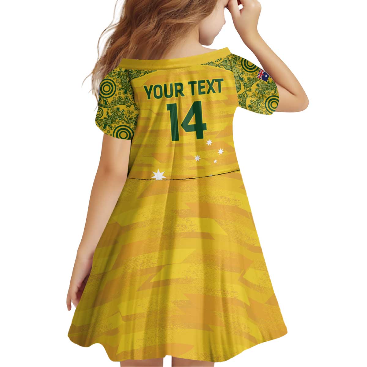 Custom Australia Matildas Family Matching Puletasi and Hawaiian Shirt National Color Indigenous Art