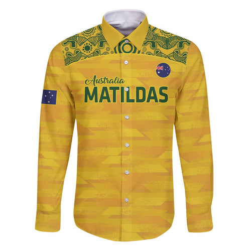 Custom Australia Matildas Family Matching Puletasi and Hawaiian Shirt National Color Indigenous Art