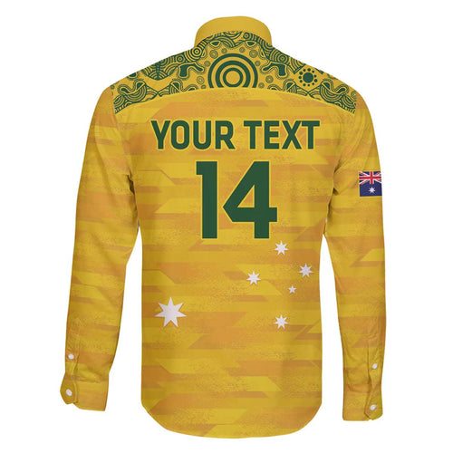 Custom Australia Matildas Family Matching Puletasi and Hawaiian Shirt National Color Indigenous Art